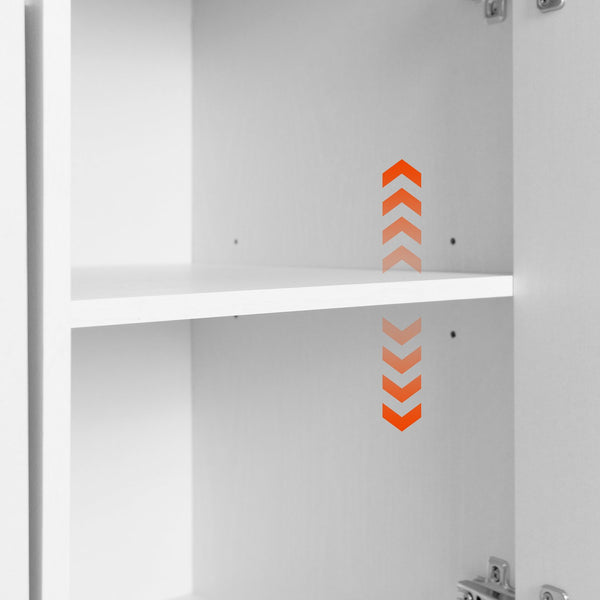 English Elm K&K Kitchen Island with Tilt-Out Trash Can, Drop Leaf Counter, Adjustable Shelf, Rolling Cart Ameican White Oak WF326381AAW