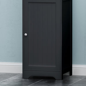 English Elm Christopher Knight Home® - BATHROOM Linen Tower Cabinet with Faux Wood Finish, Modern Slim Vertical Slat Design, Storage Organizer Black 66606.00BLK