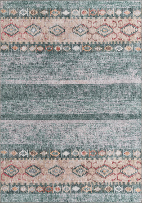 Unique Loom Timeless Verona Machine Made Geometric Rug Green, Brown/Ivory/Gray 8' 4" x 12' 2"