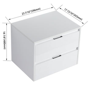 English Elm 24" Bathroom Wall Cabinet - Modern Floating Design With Soft-Close Drawers For Space-Saving Storage W999P312101