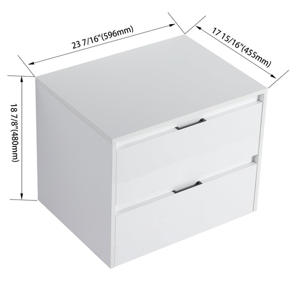English Elm 24" Bathroom Wall Cabinet - Modern Floating Design With Soft-Close Drawers For Space-Saving Storage W999P312101