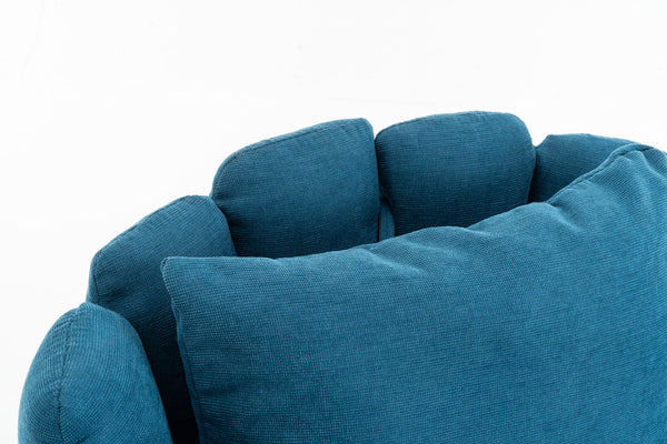 English Elm Decorative Chenille Barrel Tub Chair with Pocket Coil Cushion for Cozy Reading Nooks Blue W5188P462024