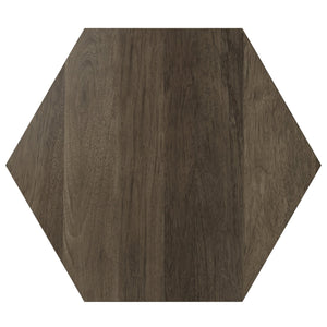 English Elm Mckinley Solid Mango Wood Hexagonal Side Table Sculptural Accent for Any Room B136P420287