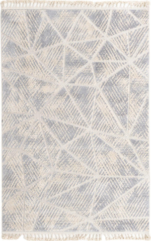Unique Loom Arlo AJ Machine Made Geometric Rug Sandy Beige, Gray/Ivory 6' 1" x 9' 0"