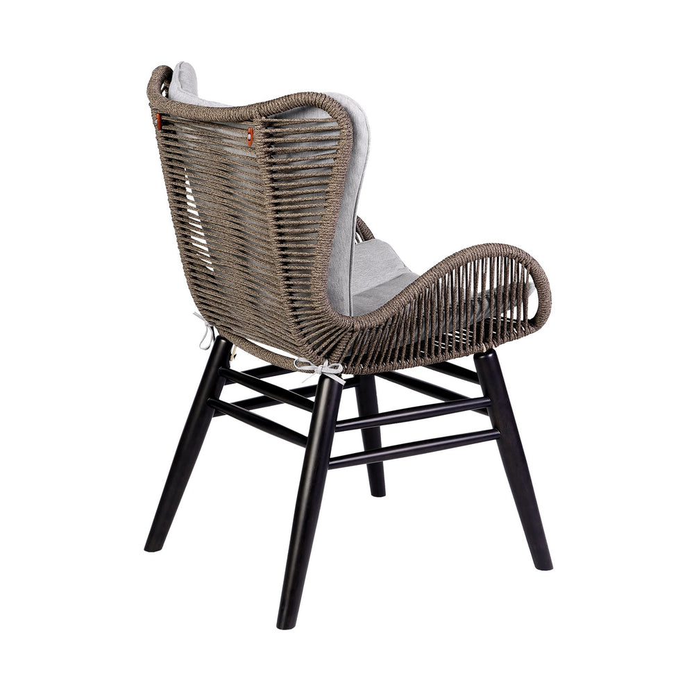 English Elm Koryn Eucalyptus Outdoor Dining Chair with Truffle Rope Weave, Weather-Resistant Gray Seating B2736P354275