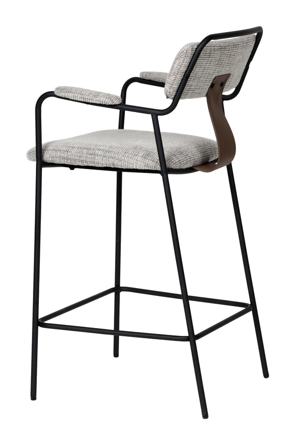 Zuo Modern Couva Counter Stool Set Of 2 - Modern Gray Tweed Design With Stylish Arms For Home & Bar Use Gray 100% Polyester,100% Polyurethane,Steel,Plywood 110936-zuo-modern