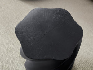 English Elm 19.69'' Petal Shaped Fiberglass Drum Side Table Sculptural Organic Modern Living Room W2664P462012
