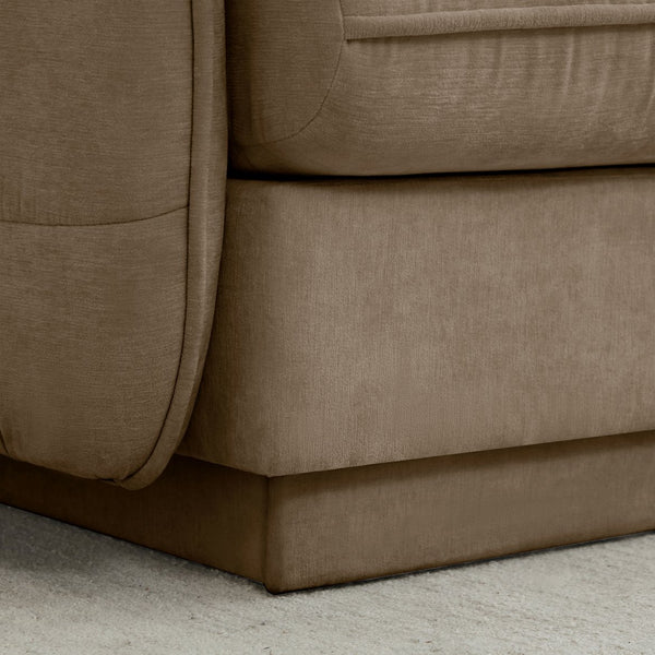 English Elm Chenille Cloud Loveseat with Quilted Back Cushions Deep Foam Seat Modern Living Room Sofa Light Coffee W714S01756