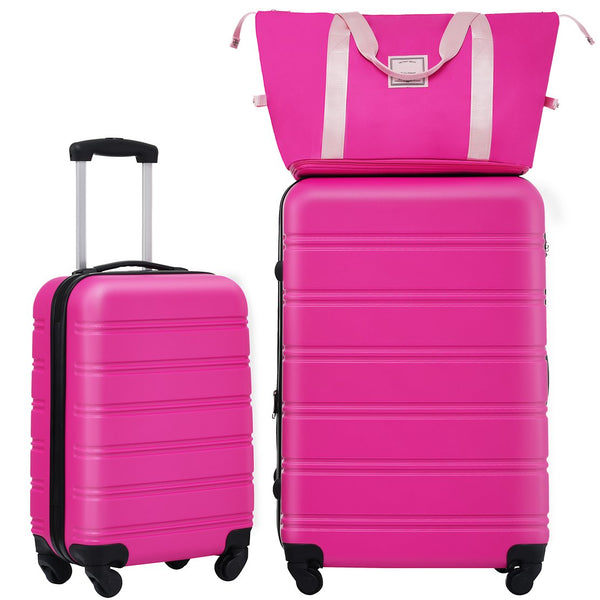 English Elm Hardshell Abs Spinner Luggage Set with Tsa Lock Expandable Travel Carry on Suitcase Pink PP309434AAH