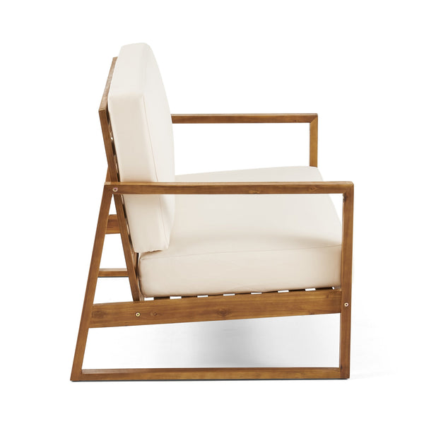 English Elm Christopher Knight Home® - BELGIAN Acacia Wood Loveseat and Coffee Table Set with Slatted Design and Water‑Resistant Cushions Teak 54 L x 31 W x 20.75 H 66742.00BGE