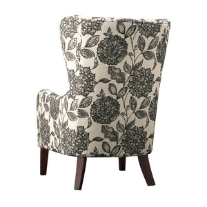 JLA Home Madison Park - Swoop Arianna Wing Chair with Sculpted Silhouette, Plush Upholstery, Tailored Piping & Wood Legs Multi FPF18-0428