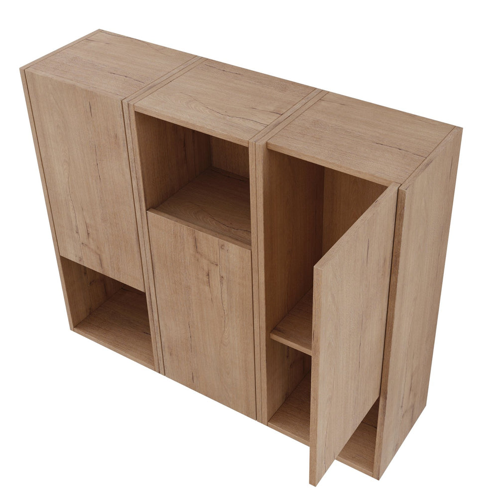 English Elm 36" Bathroom Side Cabinet - Stylish Wall-Mounted Storage, Soft-Close Doors & Durable Imitative Oak Finish W999S00374