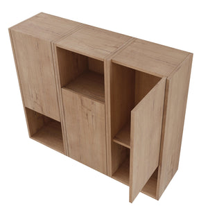 English Elm 36" Bathroom Side Cabinet - Stylish Wall-Mounted Storage, Soft-Close Doors & Durable Imitative Oak Finish W999S00374