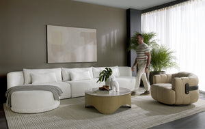 Sunpan Laken Sofa Chaise - Elegant Boucle Upholstered Design for Maximum Comfort and Modern Living Spaces Left Arm Facing - 159W x 70.5D x 30H