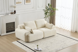English Elm Modern Pet-Friendly Memory Foam Sectional Sofa - Compressed 2-Seater Loveseat In Soft Corduroy Beige W3723P346954