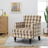 Christopher Knight Home® Elegant Tufted Club Chair with Checkerboard Fabric & Birch Frame