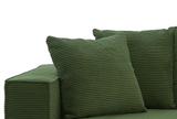 88.97'' Mid Century Modern Upholstered Sofa, 5 Toss Pillows, Green, Comfy Couch for Living Room, Bedroom, Office