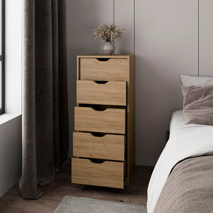 English Elm Shickshinny Modern TV Stand White & Light Oak – 3 Drawers, 3 Open Shelves, Durable Engineered Wood B092P269899