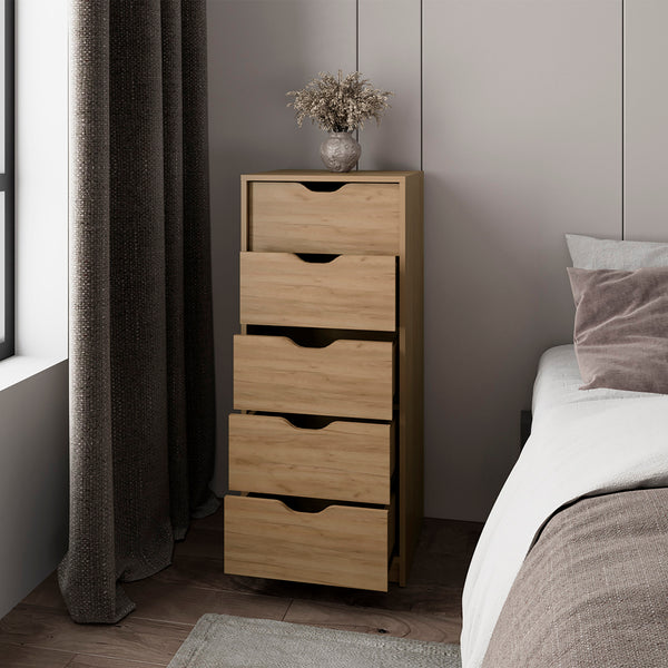 English Elm Shickshinny Modern TV Stand White & Light Oak – 3 Drawers, 3 Open Shelves, Durable Engineered Wood B092P269899