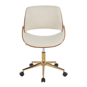 English Elm Task Chair with Chrome Five Star Base Grey Fabric Seat for Modern Home Office Use B202P474193