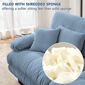 English Elm Cloud 2-Seater Chenille Sofa – Cozy Vintage Charm With Lumbar & Throw Pillows For Stylish Comfort W714S01079