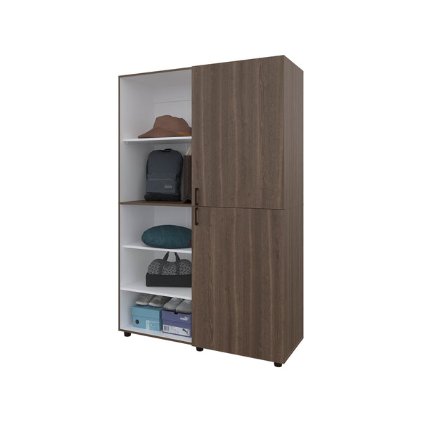 English Elm Ollie modern 2-door wardrobe with open shelving, scratch-resistant finish, roomy hanging space and shelves Multicolor 53 L x 23 W x 6 H B128S00191