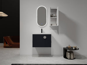 English Elm 12" Bathroom Side Cabinet - Space-Saving Wall-Mount Design With Soft-Close Doors & Modern Style W999P248644