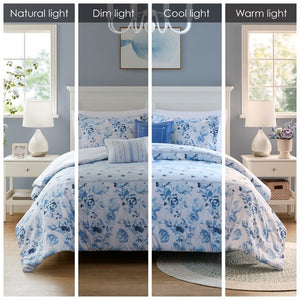 English Elm Twin/Twin Floral Striped Comforter Set with Anti-Microbial Microfiber, Plush Fill, Decorative Pillows Multicolor 19.68 L x 12.99 W x 7.09 H B035P203249