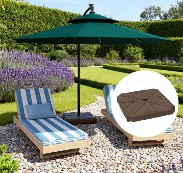 English Elm Heavy Duty Hdpe Fillable Cantilever Umbrella Base for Patio Deck Poolside Use T3971P427559