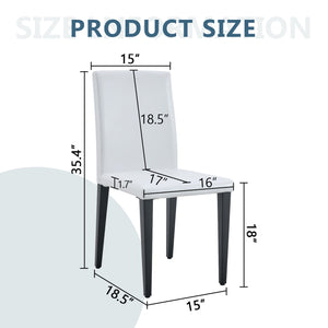 English Elm Four White PU dining chairs set W1512P389436