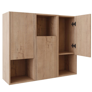 English Elm 36" Bathroom Side Cabinet - Stylish Wall-Mounted Storage, Soft-Close Doors & Durable Imitative Oak Finish W999S00374