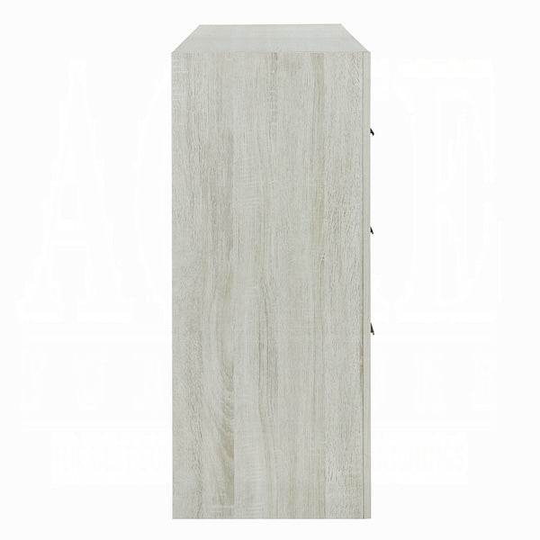 English Elm Modern Five-Drawer Storage Chest with Full-Extension Dovetail Drawers and Sleek Metal Handles, 38W Beige 67 L x 20 W x 43 H B2741P405637