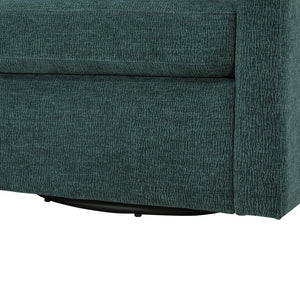 English Elm Sutton Peacock Performance Fabric Swivel Barrel Chair — Stain-Resistant, Pocket Coil Seat, Reversible Cushions B050P322586