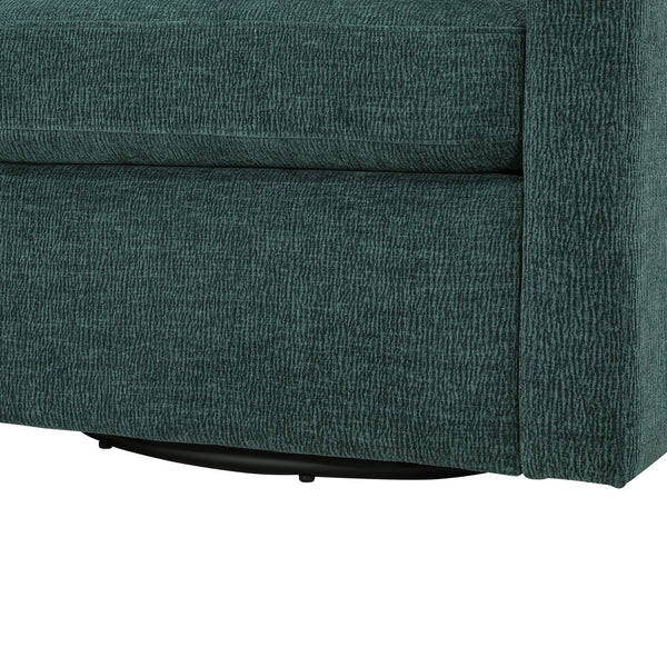 English Elm Sutton Peacock Performance Fabric Swivel Barrel Chair — Stain-Resistant, Pocket Coil Seat, Reversible Cushions B050P322586