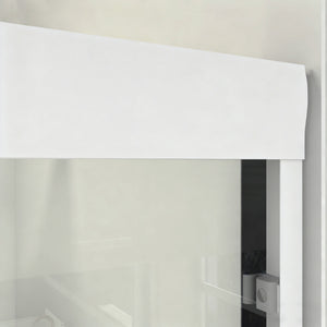 English Elm 44" Semi-frameless Double Sliding Shower Door Brushed Gold Tempered Glass Walk-in White W1920P385296