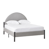 Queen Metal and Upholstered Bed with Arched Headboard Grey GASB5CGY Walker Edison