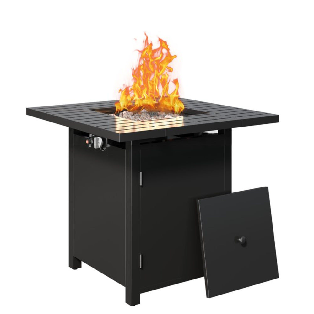 English Elm 30”width Propane Square Fire Pit Table 50000 Btu Powder Coated Patio Entertainer B082P454966