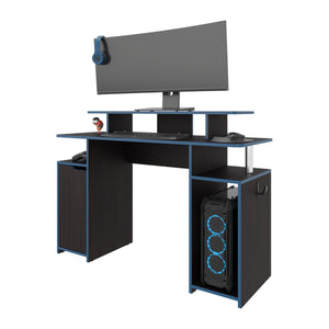 English Elm FM Gaming Desk Elite with Elevated Monitor Shelf for Ergonomic Setup, Spacious Surface and Durable Build Multicolor 54 L x 20 W x 4 H B128P283295