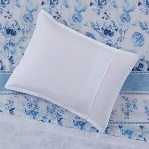 JLA Home Intelligent Design - Floral Vintage-Striped Duvet Set with Antimicrobial Finish, OEKO-TEX, Button Closure & Ties 90 L x 68 W x 0.13H ID12-2328