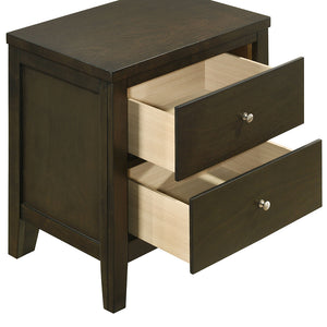 English Elm Clement Dark Cocoa Two-Drawer Nightstand with Brushed Nickel Hardware, Sturdy Wood, Versatile Style (26.25"H) B062P375568
