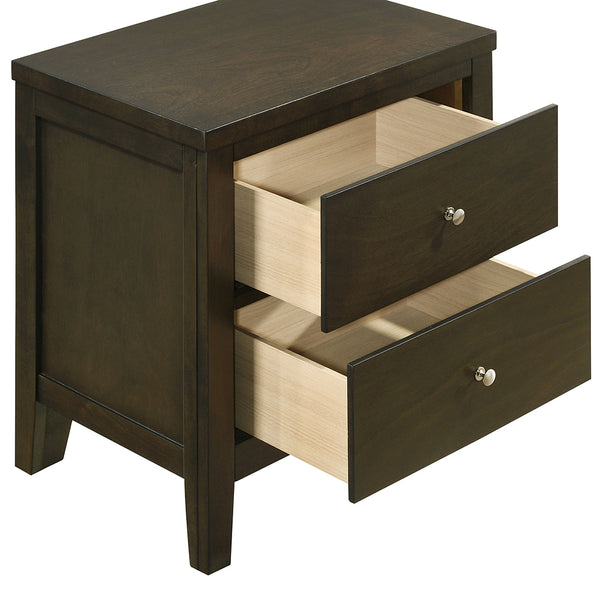 English Elm Clement Dark Cocoa Two-Drawer Nightstand with Brushed Nickel Hardware, Sturdy Wood, Versatile Style (26.25"H) B062P375568