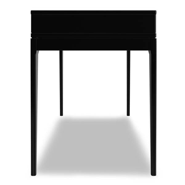 English Elm Harper Rubberwood Writing Desk with Keyboard Tray Mid-century Modern Home Office Storage Black B136P420746
