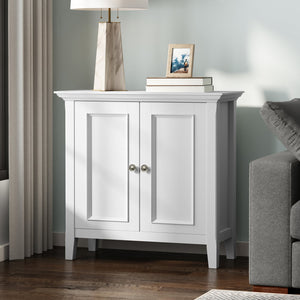 English Elm Amherst Solid Pine Storage Cabinet French Finish Transitional Style for Entryway or Living Room White B136P436046