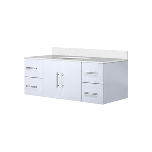 English Elm Glossy 48 in. Bath Vanity with White Quartz Top, Solid Wood Frame, Soft-Close Drawers & Ample Storage B2731P258658