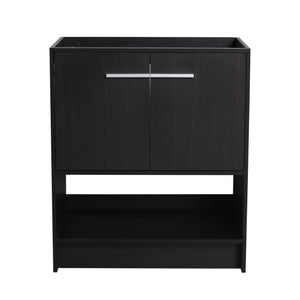 English Elm 30" Freestanding Bathroom Vanity Cabinet with 2 Doors, Integrated Basin & Open Shelf, Modern Ergonomic Design Dark Oak W1972P268399