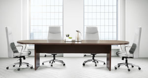 OSP Home Furnishings Napa Executive Conference Table Sturdy Professional Boardroom Desk for Collaborative Meetings 120"X48"X29"  Espresso NAPESP-37