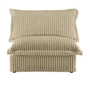 English Elm Koala Armless Corduroy Sofa Deep Seat Wraparound Back Support for Living Rooms Camel W3041P272932