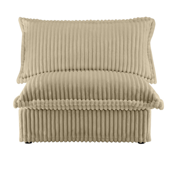 English Elm Koala Armless Corduroy Sofa Deep Seat Wraparound Back Support for Living Rooms Camel W3041P272932