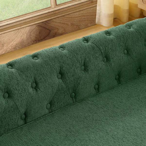 English Elm Elegant Oversized Dog Sofa Elevated Linen Upholstered Pet Bed for Large Breeds W487P311776