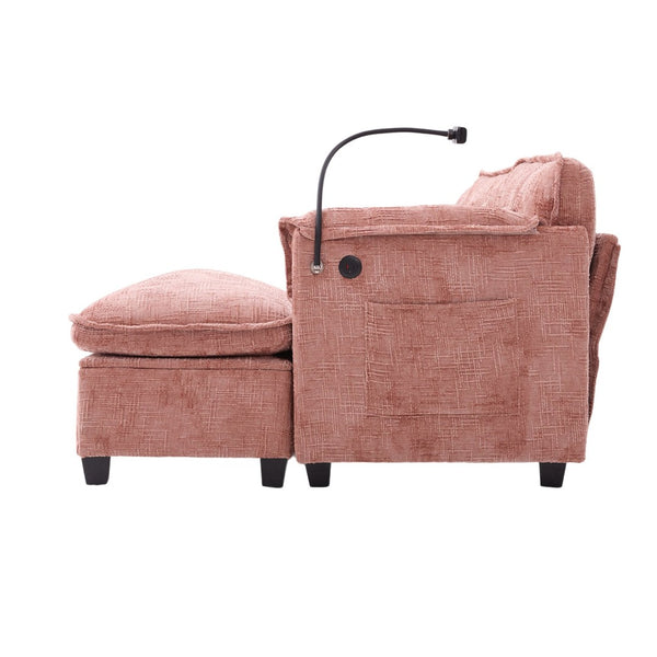 English Elm United Oversized 112" Modular Sectional Sofa Cloud Couch With Storage Ottoman, Usb Ports & Comfort Design W1568S00185-GIGA